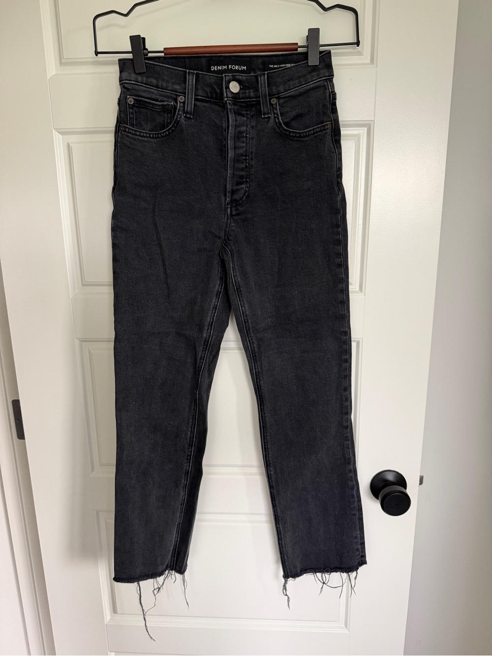 Denim Forum Arlo Women’s Black Straight Leg Jeans